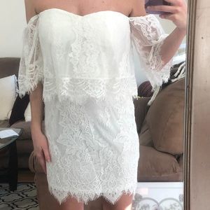 Forever 21 white lace off the shoulder mini dress